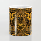 Gothic Halloween Damask - jack oâlantern gold and black  Coffee Mug Gallery Image 4