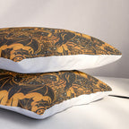 Gothic Halloween Damask - jack oâlantern gold and black  Pillow Sham Gallery Image 3