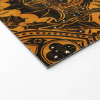 Gothic Halloween Damask - jack oâlantern gold and black  Welcome Mat Gallery Image 2