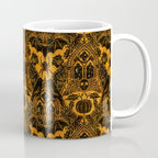 Gothic Halloween Damask - jack oâlantern gold and black  Coffee Mug Gallery Image 1