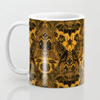 Gothic Halloween Damask - jack oâlantern gold and black  Coffee Mug Gallery Image 3