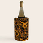 Gothic Halloween Damask - jack oâlantern gold and black  Wine Chiller Gallery Image 2