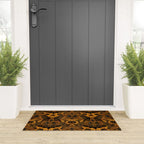 Gothic Halloween Damask - jack oâlantern gold and black  Welcome Mat Gallery Image 3