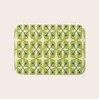 Mid Century Modern Atomic Starburst Pattern 541 Green Bath Mat Gallery Image 1