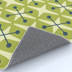Mid Century Modern Atomic Starburst Pattern 541 Green Rug Gallery Image 4