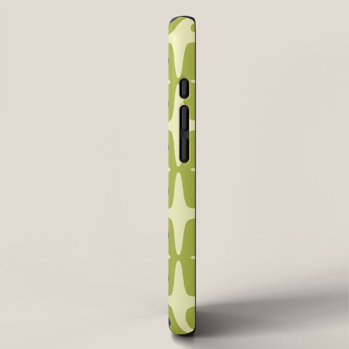Mid Century Modern Atomic Starburst Pattern 541 Green iPhone Case Gallery Image 2