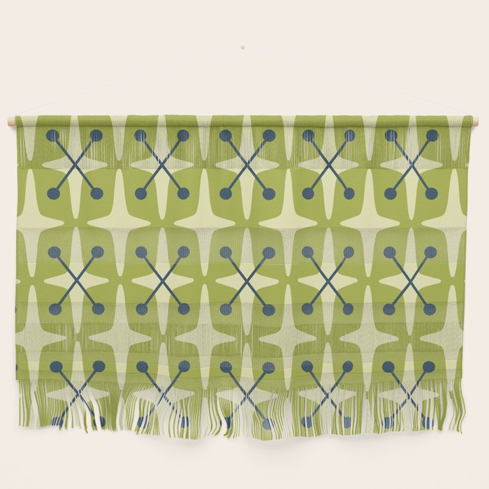 Mid Century Modern Atomic Starburst Pattern 541 Green Wall Hanging Gallery Image 1
