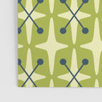 Mid Century Modern Atomic Starburst Pattern 541 Green Poster Gallery Image 3