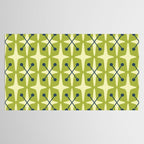 Mid Century Modern Atomic Starburst Pattern 541 Green Tablecloth Gallery Image 2