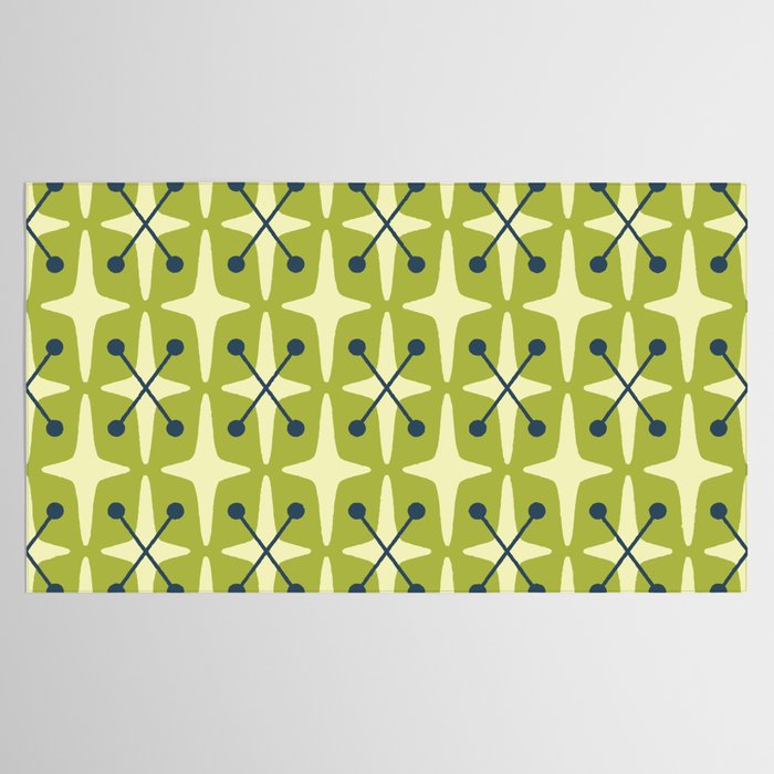 Mid Century Modern Atomic Starburst Pattern 541 Green Tablecloth Gallery Image 2