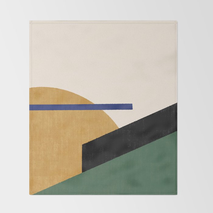 Geometric Compo 1 Filet - green Throw Blanket Gallery Image 2