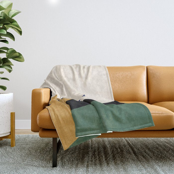 Geometric Compo 1 Filet - green Throw Blanket Gallery Image 1