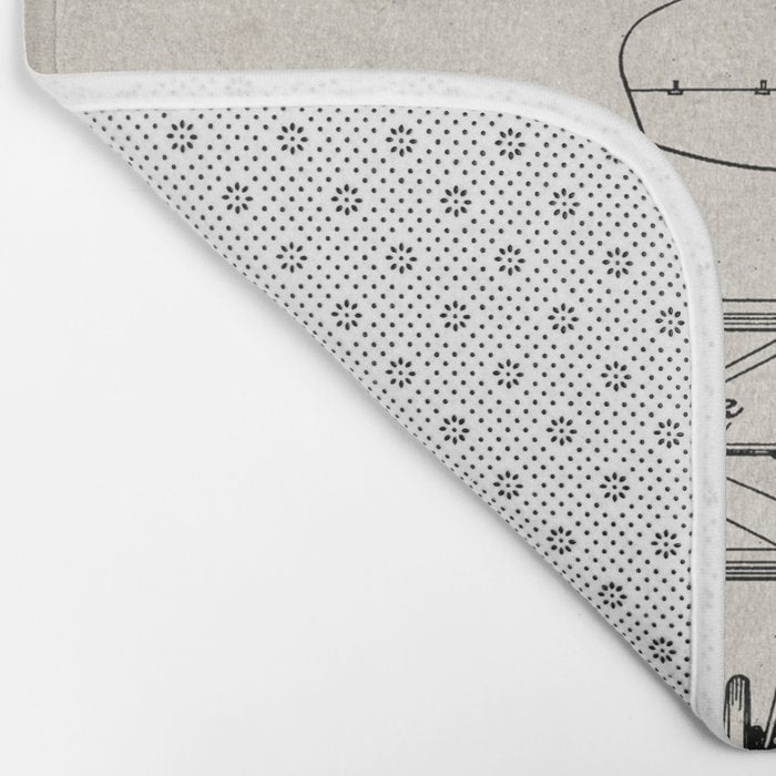 Biplane Patent - Aviation Art - Antique Bath Mat Gallery Image 2