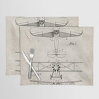 Biplane Patent - Aviation Art - Antique Placemat Gallery Image 1