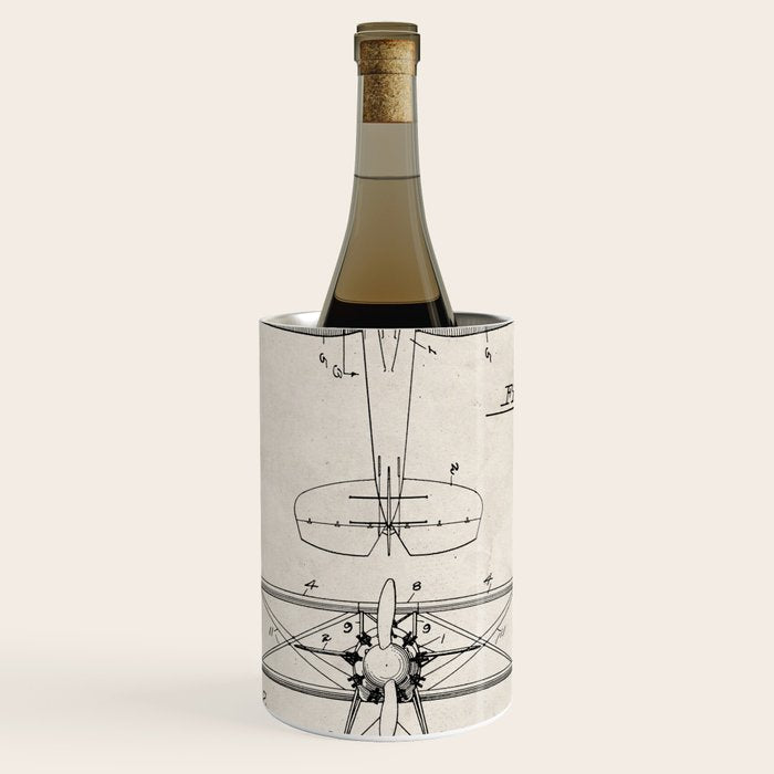 Biplane Patent - Aviation Art - Antique Wine Chiller Gallery Image 1