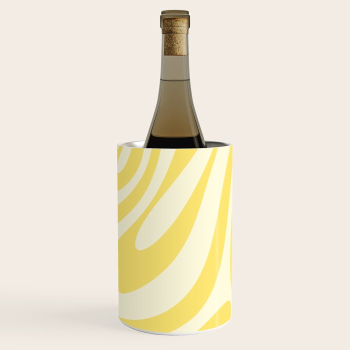 Wavy Loops Retro Abstract Pattern in Yellow Wine Chiller Gallery Image 2
