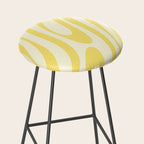 Wavy Loops Retro Abstract Pattern in Yellow Stool Gallery Image 2