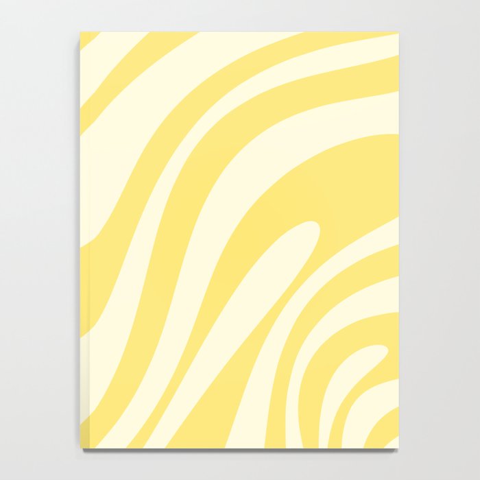 Wavy Loops Retro Abstract Pattern in Yellow Notebook Gallery Image 4