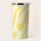 Wavy Loops Retro Abstract Pattern in Yellow Travel Mug Gallery Image 1