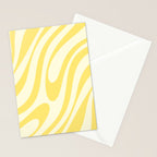 Wavy Loops Retro Abstract Pattern in Yellow Stationery Card Gallery Image 2