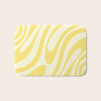 Wavy Loops Retro Abstract Pattern in Yellow Bath Mat Gallery Image 1