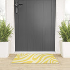 Wavy Loops Retro Abstract Pattern in Yellow Welcome Mat Gallery Image 3