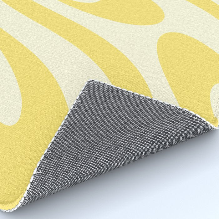 Wavy Loops Retro Abstract Pattern in Yellow Rug Gallery Image 4
