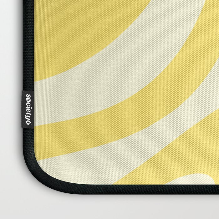 Wavy Loops Retro Abstract Pattern in Yellow Laptop Sleeve Gallery Image 3