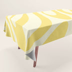 Wavy Loops Retro Abstract Pattern in Yellow Tablecloth Gallery Image 1