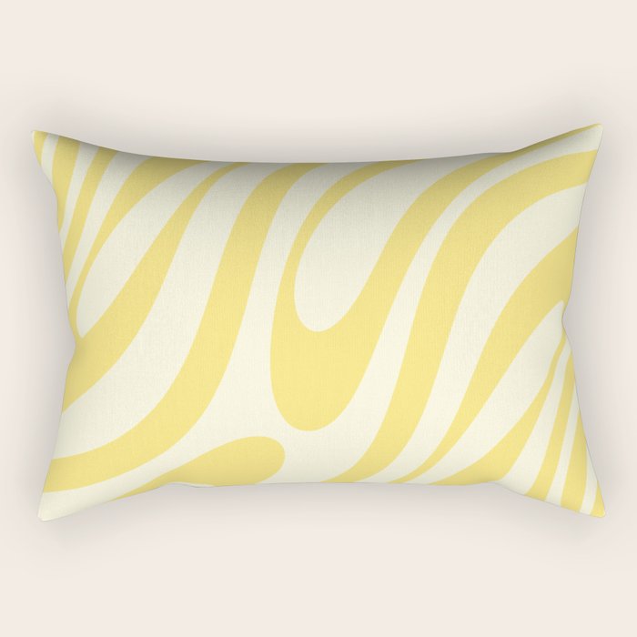 Wavy Loops Retro Abstract Pattern in Yellow Rectangular Pillow Gallery Image 1