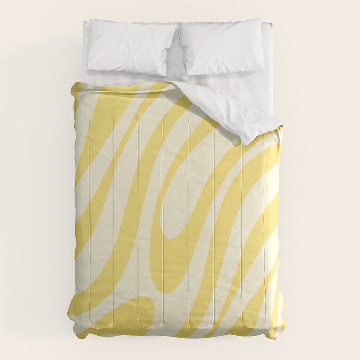 Wavy Loops Retro Abstract Pattern in Yellow Comforter Gallery Image 6