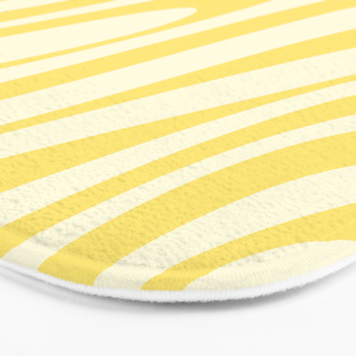 Wavy Loops Retro Abstract Pattern in Yellow Bath Mat Gallery Image 3