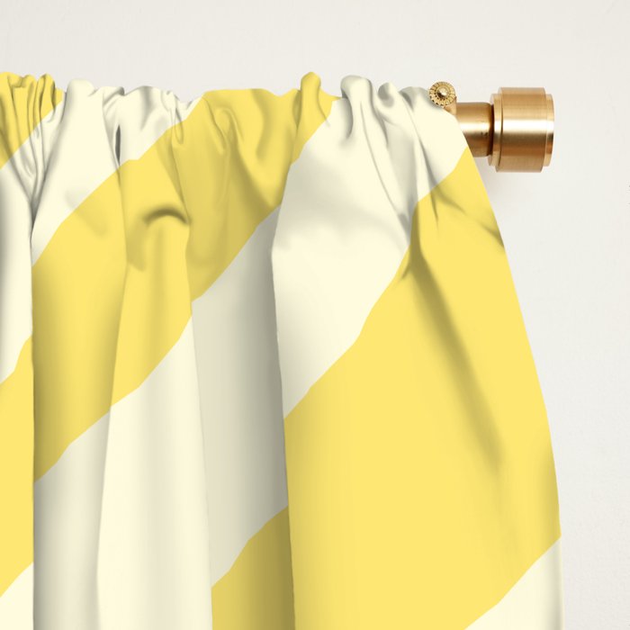 Wavy Loops Retro Abstract Pattern in Yellow Window Curtain Gallery Image 2