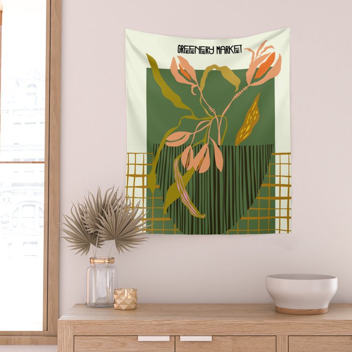 Greenery Market New York Wall Tapestry Gallery Image 2