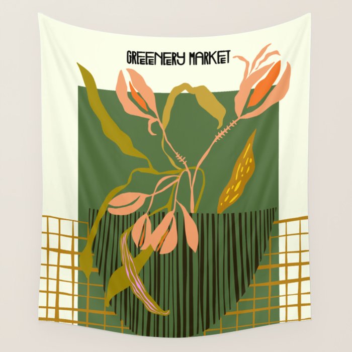 Greenery Market New York Wall Tapestry Gallery Image 4