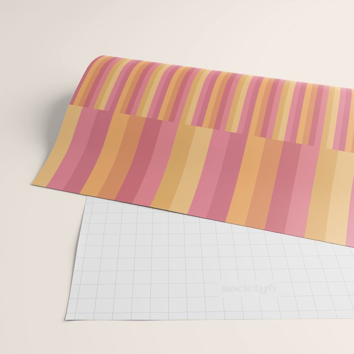 Mixed Stripes Pattern V Pink Yellow Orange Wrapping Paper Gallery Image 2
