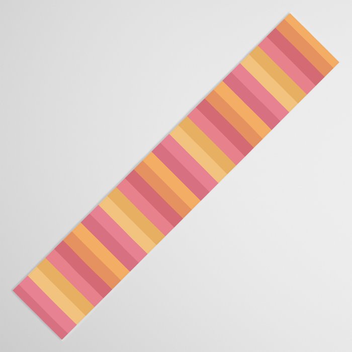 Mixed Stripes Pattern V Pink Yellow Orange Table Runner Gallery Image 3