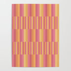 Mixed Stripes Pattern V Pink Yellow Orange Poster Gallery Image 4