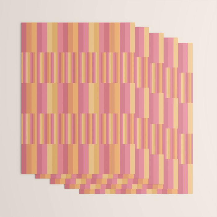 Mixed Stripes Pattern V Pink Yellow Orange Wrapping Paper Gallery Image 3