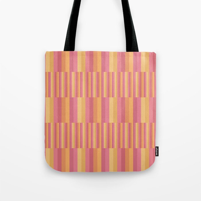 Mixed Stripes Pattern V Pink Yellow Orange Tote Bag Gallery Image 1