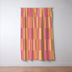 Mixed Stripes Pattern V Pink Yellow Orange Window Curtain Gallery Image 3