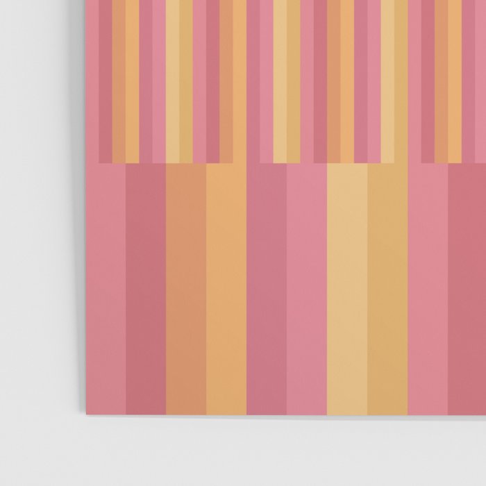 Mixed Stripes Pattern V Pink Yellow Orange Poster Gallery Image 3
