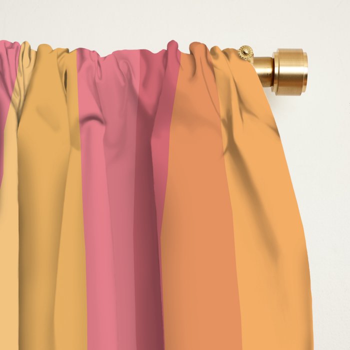 Mixed Stripes Pattern V Pink Yellow Orange Window Curtain Gallery Image 2