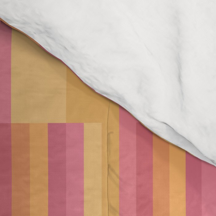 Mixed Stripes Pattern V Pink Yellow Orange Comforter Gallery Image 4