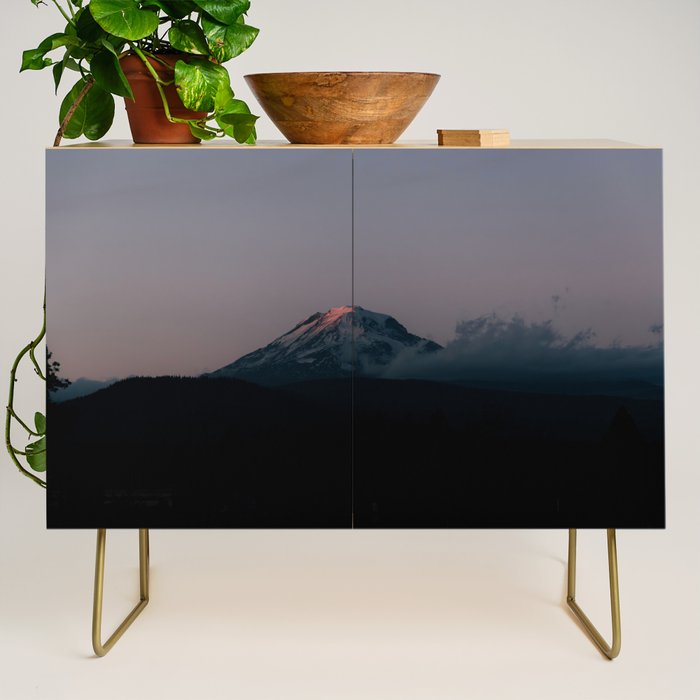 Last light on Mount Adams Credenza Gallery Image 1