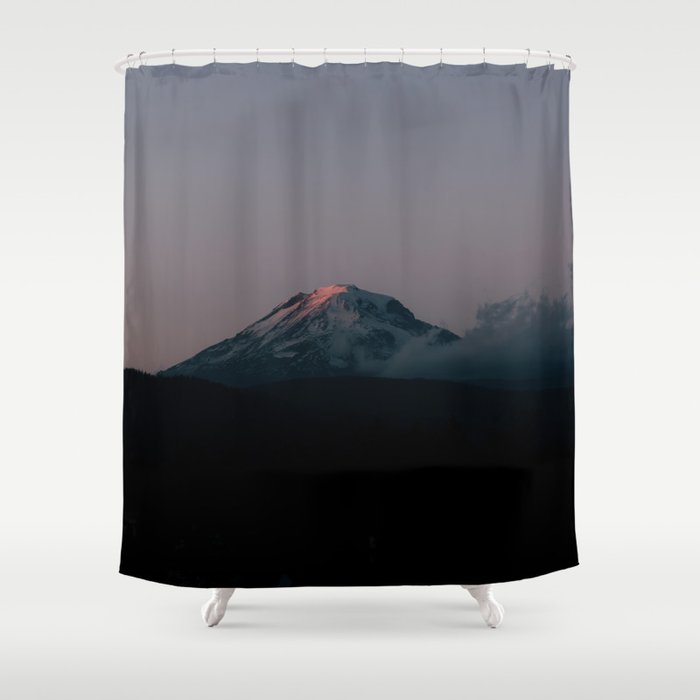 Last light on Mount Adams Shower Curtain Gallery Image 1