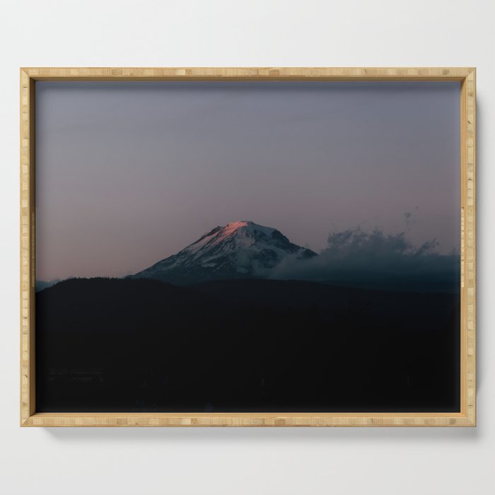 Last light on Mount Adams Serving Tray Gallery Image 1