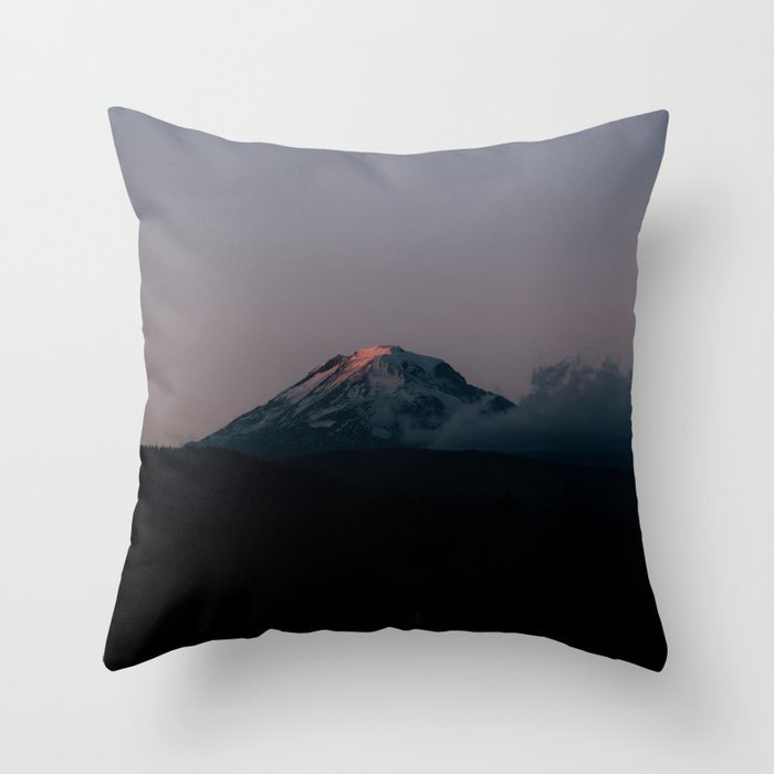 Last light on Mount Adams Throw Pillow Gallery Image 1