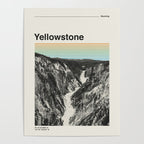 Retro Travel Print Yellowstone National Park Poster Gallery Image 4