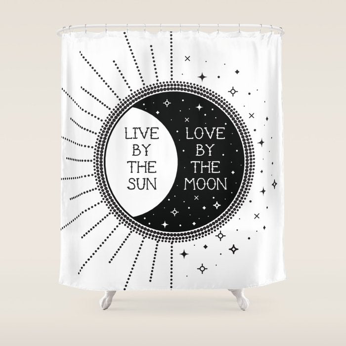 Live by the Sun Love by the Moon Shower Curtain Gallery Image 1
